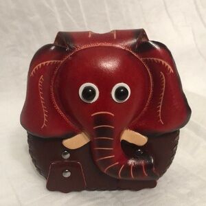 Leather Elephant Wristlet NWOT